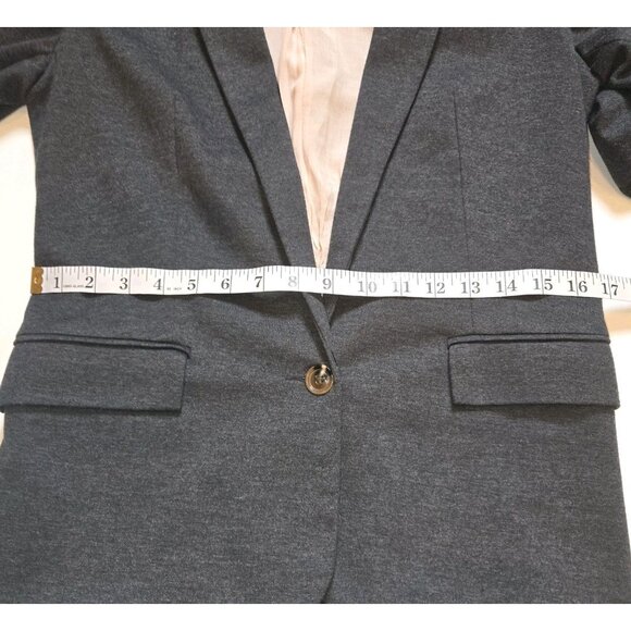 Cartonnier Anthropologie Gray One Button Blazer Jacket Womens Medium Patches Sui - Picture 9 of 11